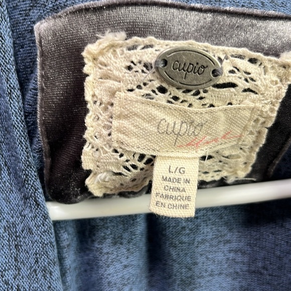 Cupio Large Blue Women's Open Front Cardigan Long Sleeves Flowy Cozy Career Wear - Picture 3 of 8